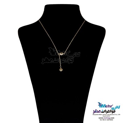 گردنبند طلا - طرح سنگ رنگی