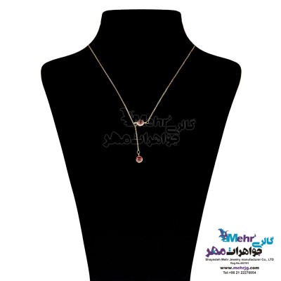 گردنبند طلا - طرح سنگ رنگی
