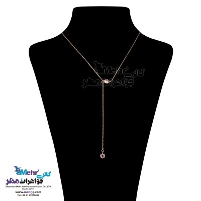 گردنبند طلا - طرح سنگ رنگی