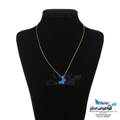 گردنبند طلا - طرح پروانه اوپالین
