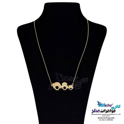 گردنبند طلا - طرح خانواده‌ی جغدها