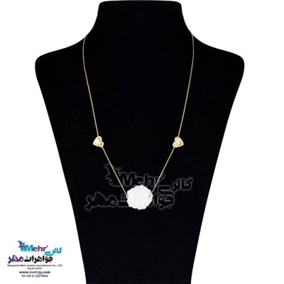 گردنبند طلا - طرح قلب و گل