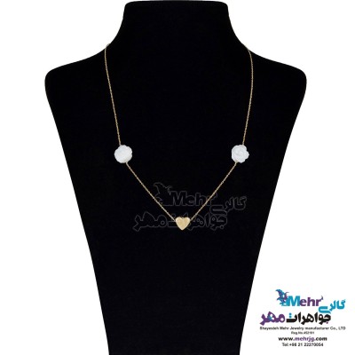 گردنبند طلا - طرح قلب و گل