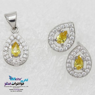 نیم ست طلا - آویز و گوشواره - طرح اشک