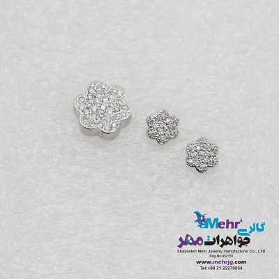 نیم ست طلا - آویز و گوشواره - طرح گل