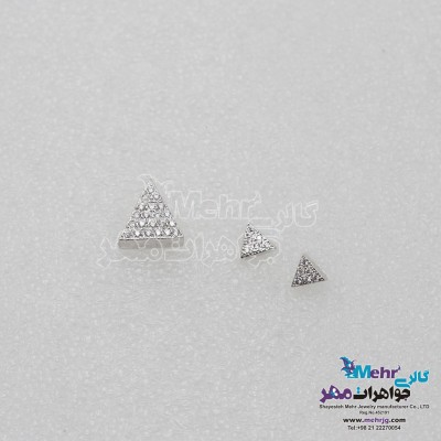 نیم ست طلا - آویز و گوشواره - طرح هندسی