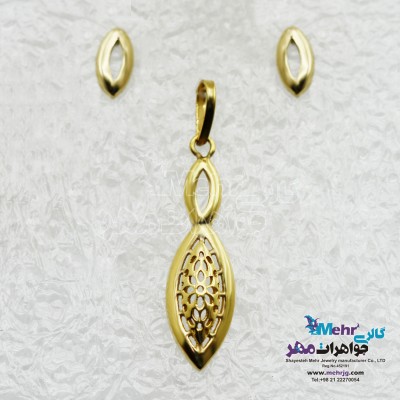 نیم ست طلا - آویز و گوشواره - طرح چشم