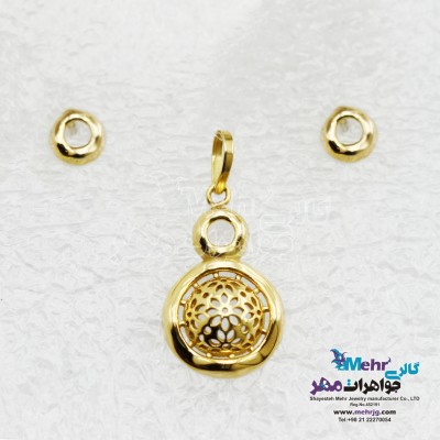 نیم ست طلا - آویز و گوشواره - طرح هندسی