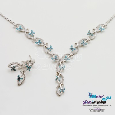 نیم ست طلا - گردنبند و گوشواره - طرح پروانه