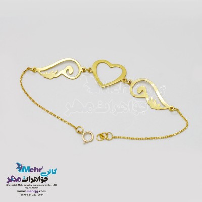دستبند طلا - طرح بال عشق