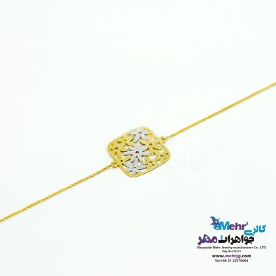 دستبند طلا - طرح گل
