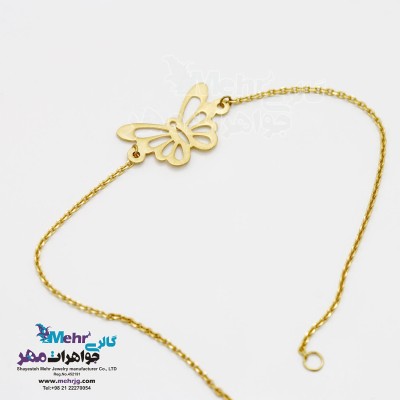 دستبند طلا - طرح پروانه