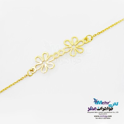 دستبند طلا - طرح گل یاسمن
