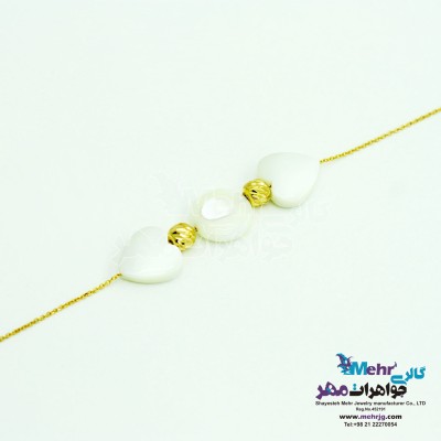 دستبند طلا و سنگ - طرح گوی تراش