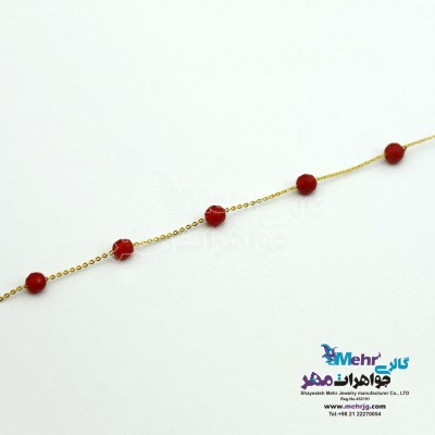 دستبند طلا و سنگ - طرح سنگ عقیق