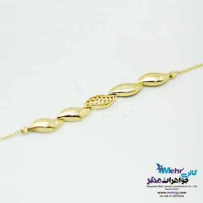 دستبند طلا - طرح برگ
