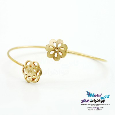 دستبند النگویی طلا - طرح گل