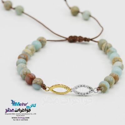 دستبند طلا و سنگ - طرح چشم