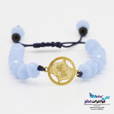دستبند طلا و مهره - ماه تولد اسفند