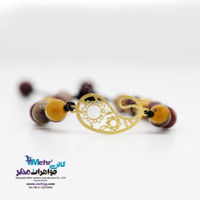 دستبند طلا و سنگ - طرح بته‌جقه