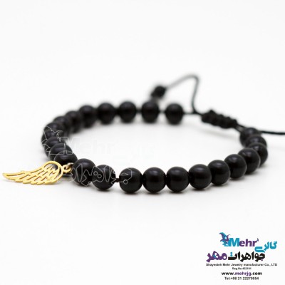دستبند طلا و سنگ - طرح بال عقاب
