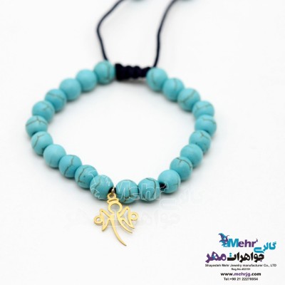 دستبند طلا و سنگ - طرح فرشته
