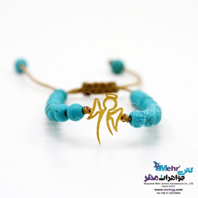دستبند طلا و سنگ - طرح فرشته