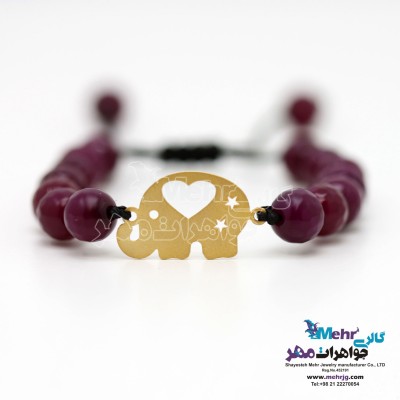 دستبند طلا و سنگ - طرح فیل