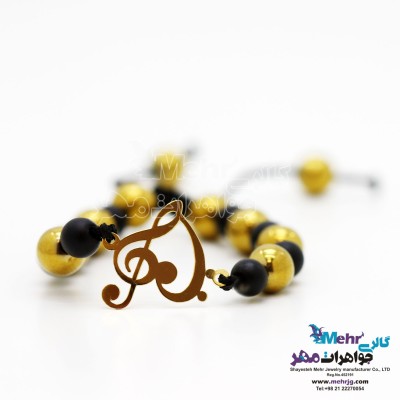 دستبند طلا و سنگ - طرح قلب