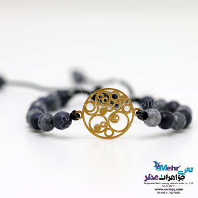 دستبند طلا و سنگ - طرح هندسی