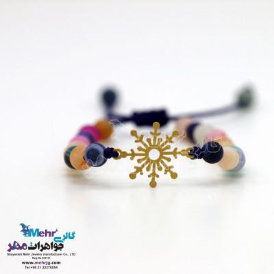 دستبند طلا و سنگ - طرح برف