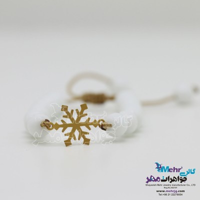 دستبند طلا و سنگ - طرح برف
