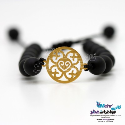 دستبند طلا و سنگ - طرح قلب