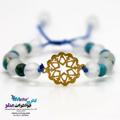 دستبند طلا و سنگ - طرح ستاره