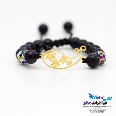 دستبند طلا و سنگ - طرح بته‌جقه