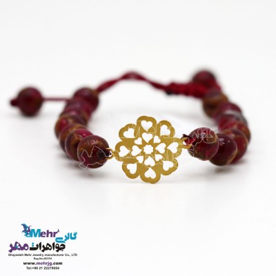 دستبند طلا و سنگ - طرح قلب