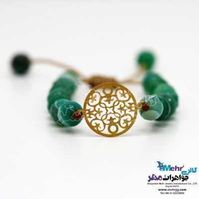 دستبند طلا و سنگ - طرح اسلیمی