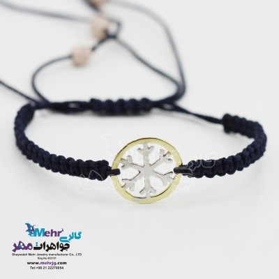 دستبند طلا و بافت - طرح برف