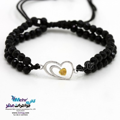 دستبند طلا و سنگ - طرح قلب
