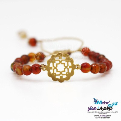دستبند طلا و سنگ - طرح اسلیمی