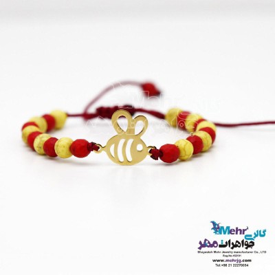 دستبند طلا و سنگ - طرح زنبور
