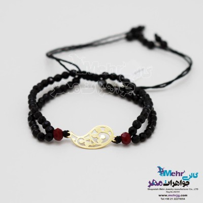 دستبند طلا و سنگ - طرح بته‌جقه