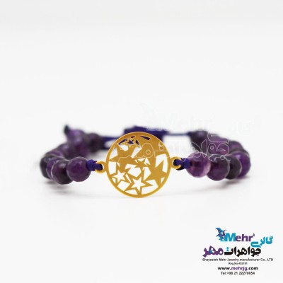 دستبند طلا و سنگ - طرح شب پر ستاره