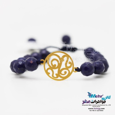 دستبند طلا و سنگ - طرح اسلیمی