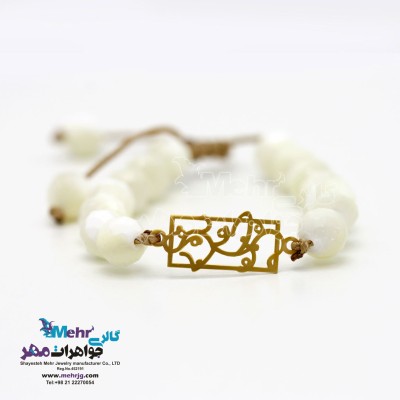 دستبند طلا و سنگ - طرح اسلیمی