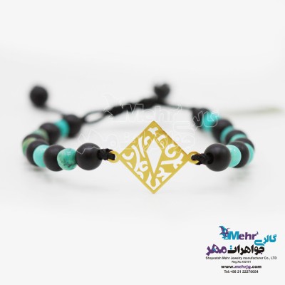 دستبند طلا و سنگ - طرح اسلیمی