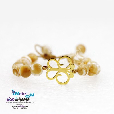 دستبند طلا و سنگ - طرح پروانه