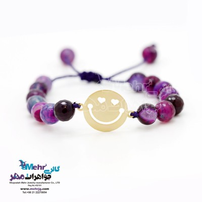 دستبند طلا و سنگ - طرح ایموجی