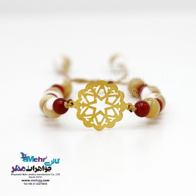 دستبند طلا و سنگ - طرح اسلیمی