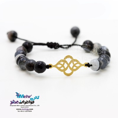 دستبند طلا و سنگ - طرح اسلیمی